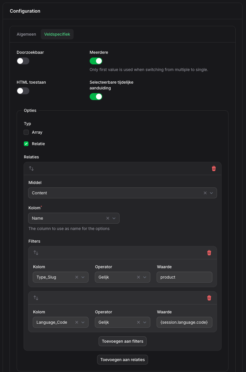 Session language filter